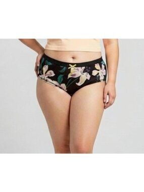 NEW Lane Bryant Cacique Floral No Show Hipster Panty Black Plus Size 26/28